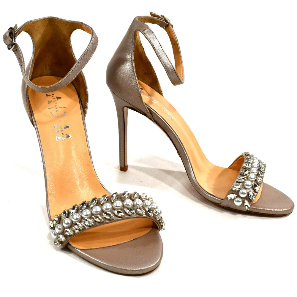 ALESSANDRO DI MARIA LEATHER HEELED SANDALS